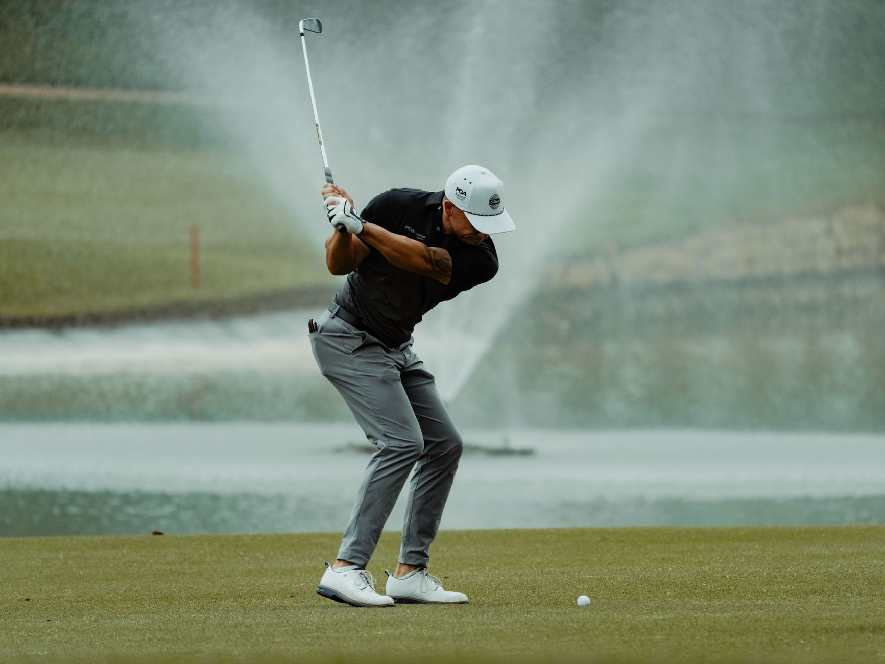 Golf swing in the rain